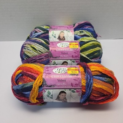 Yarn Bee Yarn Lot Of 3 - 2 Blue Morpho, 1 Lupine Blue