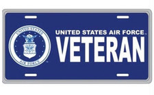 air force veteran license plate made in usa