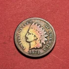 (1) Beautiful Antique 1874 Indian Head Cent/Penny CHOICE G-GOOD NICE FILLER