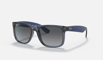 Ray-Ban RB4165 6596T3 Transparent Blue Grey Polarized Men's Sunglasses