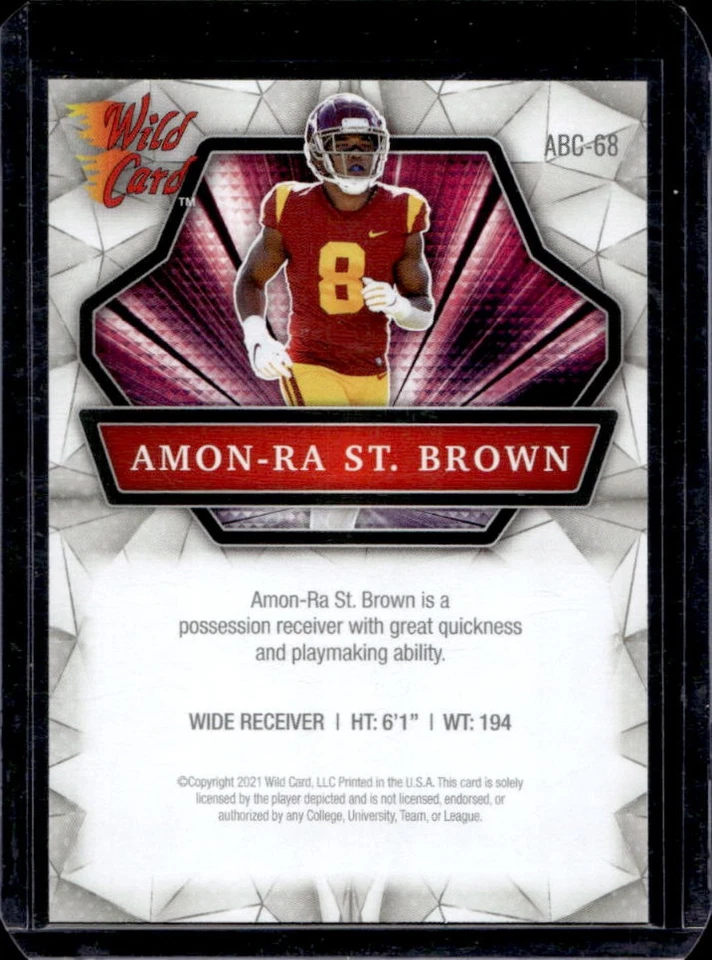 2021 Wild Card Alumination Amon-Ra St. Brown Rookie RC #ABC-68 Trojans - Image 2 of 2