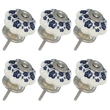 6 Pack Ceramic Knobs Pumpkin Ceramic Drawer Knobs Plum Blossom