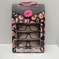 BETSEY JOHNSON 3-PACK READING GLASSES READERS 2.00 NEW