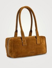 Staud Dude Shoulder Bag Tan Suede Leather