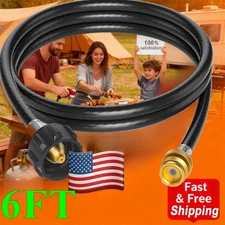 6 Feet Propane Gas Hose for Weber QCC1 Type1 Grill, Buddy Heaters safe certified