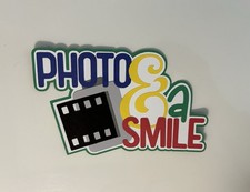 Photo and a Smile Handmade Scrapbook Title Paper Pieced Die Cut
