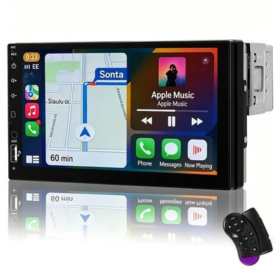 7'' Autoradio Wireless Apple Carplay Android Auto 1 DIN Bluetooth AUX USB FM SWC
