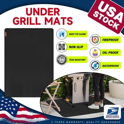 76''x51'' Fireproof Under Grill Mat Protector for Outdoor Smoker Decks and Patios