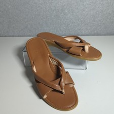 Clarks Thong Sandals Women's 10M Camel Brown Italian Leather Shoes