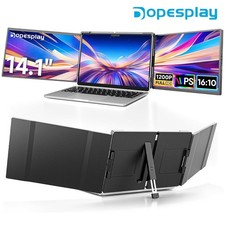 USED Triple Portable Monitor 14.1" FHD IPS Laptop Screen Extender Fits 14-17" PC