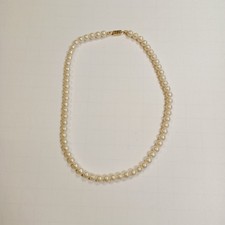 Simple Faux Pearl Collar Necklace 15"
