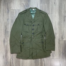 USMC Marine Corps Dress Alpha Green Service Jacket Military Coat Uniforms 17 x31