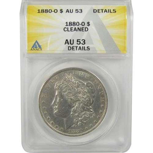 1880 O Morgan Dollar AU 53 Details ANACS Silver $1 Coin SKU:I22357