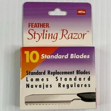 Feather Styling Razor 10 Standard Replacement Blades Made in Japan VTG NEW