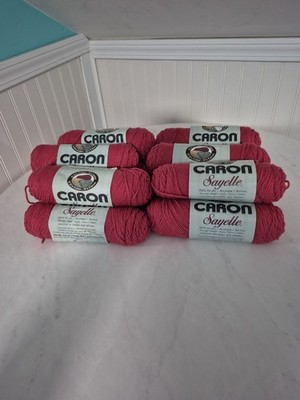 Caron Sayelle Yarn/Raspberry #2054/100% Acrylic/Worsted Weight/3.5oz. Lot Of 14