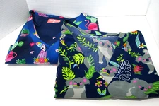 Novelty Medical Scrub Tops Womens Size 2XL Stuck on You & Koala's Care X 2