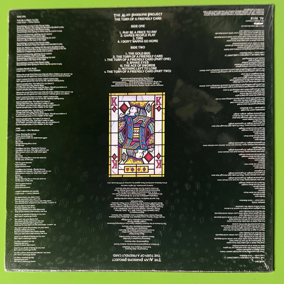 The Alan Parsons Project – The Turn Of A Friendly Card LP 1980 Original Sealed - Image 2 of 2