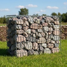 Gabion Stone Basket Cage Retaining Garden Wall Strong 4mm Heavy Duty Galvanised