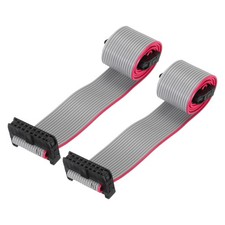 IDC 16Pin Flat Ribbon Cable 2.0mm Pitch FC to FC Connector 30cm Length Grey 2Pcs
