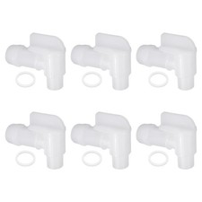 Spigot Faucet Drum Faucet, 3/4" Male Thread Size, White 6 Pcs