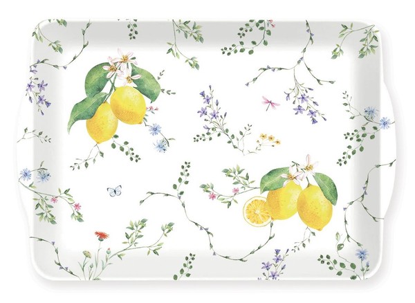 Serviertablett Fleurs Et Citrons Zitronen Mit Griffen 33X22Cm Easy Life-image