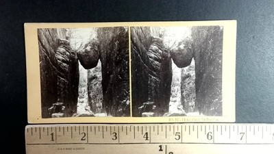 L'Homme de la Poutre Stereoview Kilburn Brothers Franconia Notch NH c1870s
