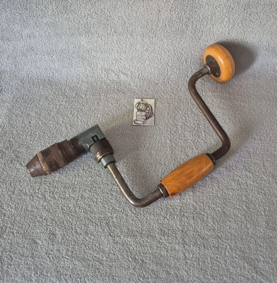 Chignole à main avec ses mèches vintage + outils années 70 - Collection