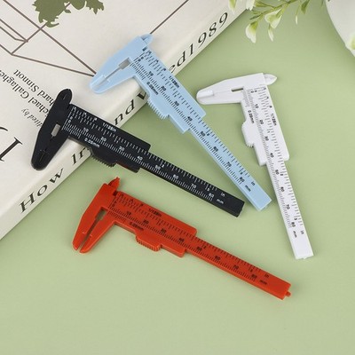 1pc Portable Dual Scale 0-80MM Plastic Eyebrow Measuring Vernier Caliper Mini