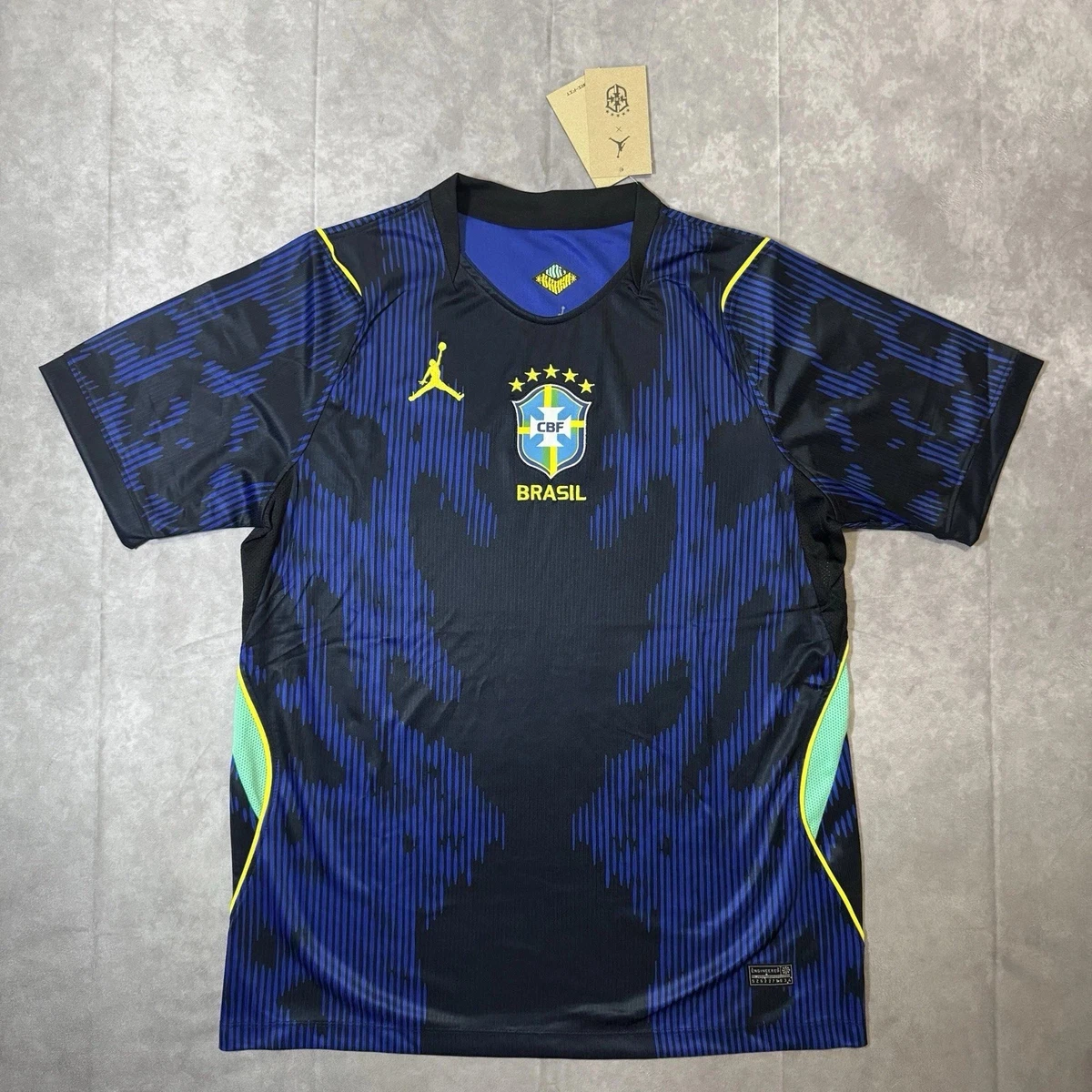 Size L Blue Brazil National Team Soccer Fan Apparel & Souvenirs