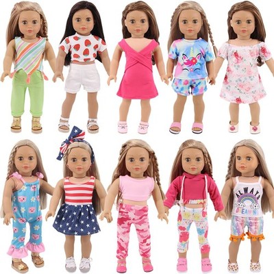 UNICORN ELEMENT 10 Sets American Doll Clothes Gift for 18 Inch Doll Clothes a...