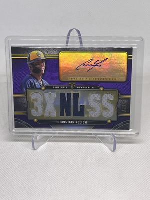 #ad 2024 Topps Triple Threads Christian Yelich Jersey Relic Auto 27 Brewers $49.99