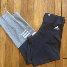 Adidas Womens Medium Techfit Leggings Training Gray Pull On Compression EUC