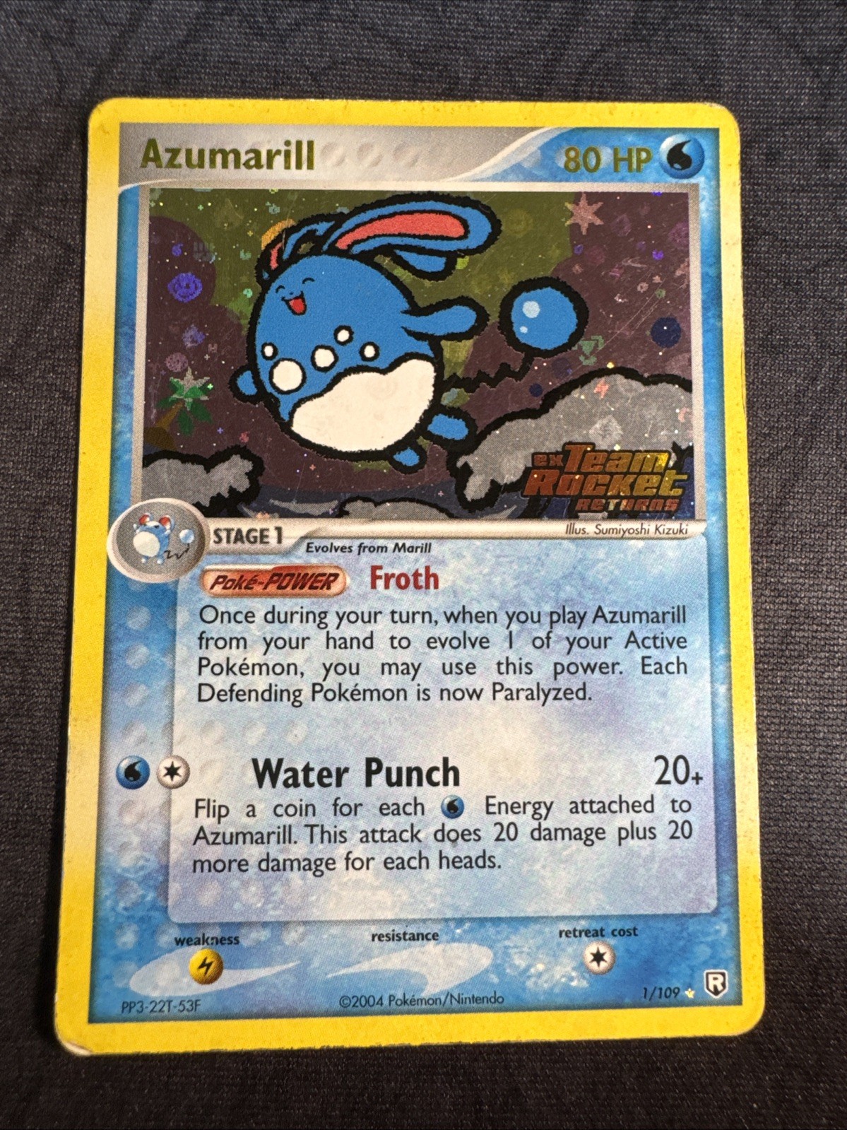 Azumarill 1/109 Team Rocket Returns Reverse Holo Pokemon