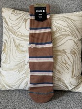 STANCE Performance Strata Crew Height Socks Unisex Large Brown Butter Blend