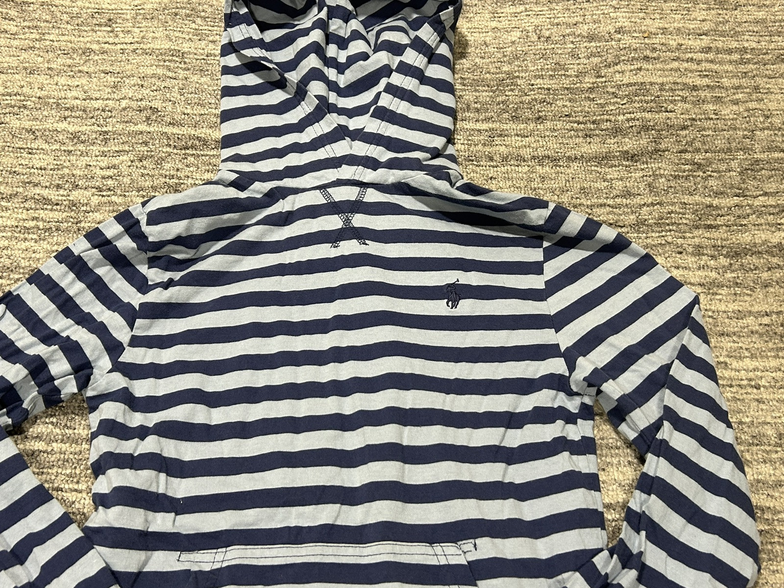 Polo Ralph Lauren Felpa con Cappuccio Gioventù Media 10 12 Blu Pile Pullover Giacca Pony