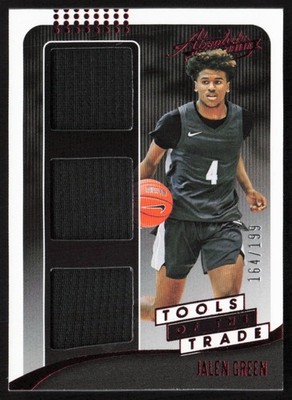 2021-22 ABSOLUTE TOOLS OF THE TRADE RED JALEN GREEN RC PLAYER WORN 164/199