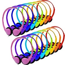 CN-Outlet 16pk Kids Headphones Bulk Multi-Color for School Classroom Students