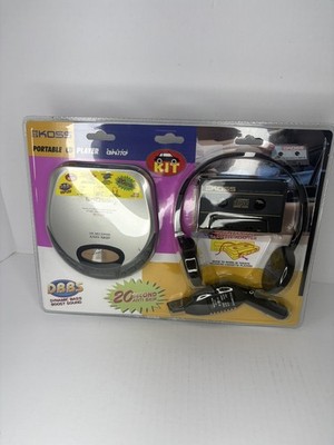NEW KOSS CDP617CP Portable CD Player Anti-Skip Bass Boost Car Kit NOS Headphones