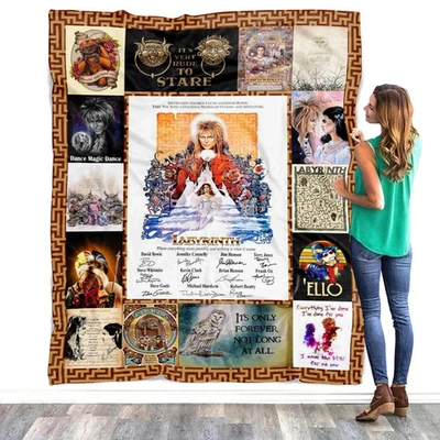 ETH GLOBAL Labyrinth Blanket, Labyrinth Quotes Fleece, Sherpa Blanket Super Soft Comfy Warm