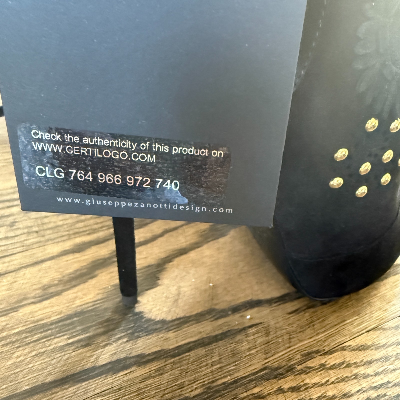 GIUSEPPE ZANOTTI Sued Leather Black Stud High Heels Shoes 7.5 US / 37.5 EU $1790