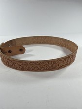 Vintage Al Stohlman 1984 Embossed Leather Belt With Acorn, Oak Leaf Small 26