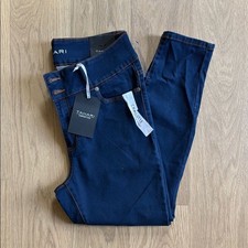 Tahari Charlotte Dark Night Sky Blue Cotton Blend Skinny Jeans Size 16W NEW 