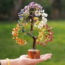 7 Chakra Crystal Tree of Life Healing Gemstone Best Gift Home & Office Decor  Uk