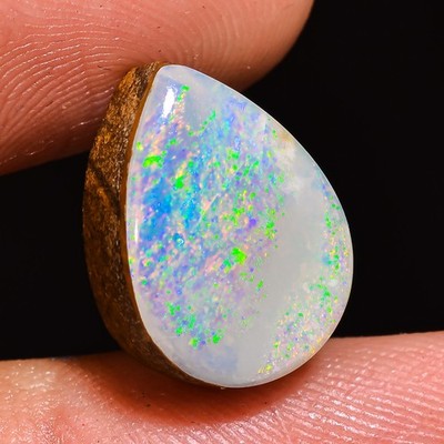 (10x13x05 MM Größe) 7.20 Karat Natürlich Boulder Opal Birne Cabochon Lose