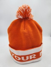 Love Your Melon Orange White Pom Beanie Hat 100 Acrylic New
