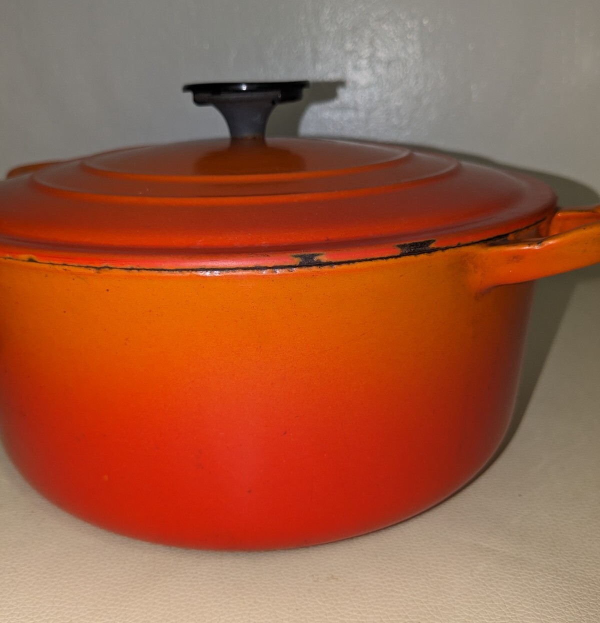 Vintage Le Creuset Dutch Oven "E" And Sauce Pot With Lid no. 14 Flame