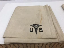 WWII Vietnam Era White Cotton Duck Medical Pouch 