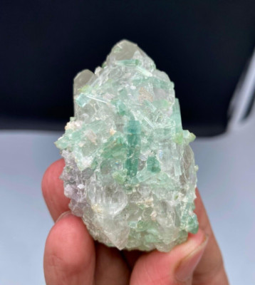 81GM | Ultra Rare Green Tourmaline Crystal Cluster On DT Quartz Spcimen | AFG@