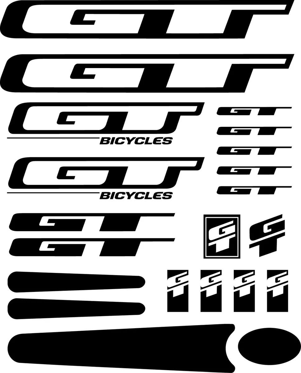 GT cycle set. Bike stickers + FREE FRAME PROTECTOR decals. CHOOSE