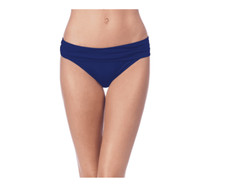 La Blanca Island Goddess Shirred Hipster Bikini Bottom Blue Size 12 3594